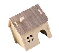 Milisten Casa de Madera para Hámster con Privado Refugio Seguro para Pequeños Animales Atractiva Villa de Madera para Hámsters Erizos y Ratones Fácil de Limpiar y Estimulación