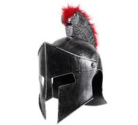 Milisten Casco Romano para Hombre de PVC Plateado, Disfraz de Soldado para Adultos, Accesorio de Cosplay para Fiesta y Carnaval, Sombrero Decorativo de Guerrero Romano