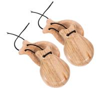 Milisten Castañuelas de Dedo de Madera Pequeña Juguete Musical Rítmico para Entrenamiento de Coordinación Mano-Cerebro Casa Color Natural Compacta para Adultos