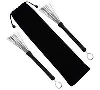 Milisten Cepillo De Tambor De Metal De Baquetas Retráctiles Escobilla Para Batería Con Bolsa Para Uso Percusión De Jazz