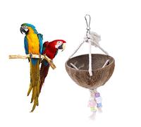 Milisten Cesta De Natural Juguete De Madera para Nido Columpio Hamaca Cadena De Cuentas Articulos para Pájaros