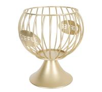 Milisten Cesta Pequeña de Hierro Dorado para Cápsulas de Café, Organizador Compacto para Snacks y Frutas, Accesorio para Almacenamiento en Cocina y Cafetería, Diseño Hueco y Funcional