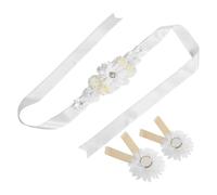 Milisten Cinta Maternal Ajustable con Diseño Floral para Embarazo Soporte Cómodo para Futuras Mamás Shower Bodas y Sesiones Fotográficas Accesorio Elegante y Adaptable