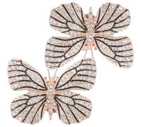 Milisten Clips para Zapatos de Novia Diseño de Ala, Adornos Decorativos Extraíbles para Tacones Altos, Aleación Gemas de Imitación, Par 1, Color Dorado y Negro, Accesorios para Boda