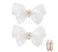 Milisten Clips para Zapatos Lazo Grande Desmontable en Color Claro Joya para Zapatos de Boda Perlas Accesorios Decorativos de Fiesta Mujer Obsequio para Matrimonio