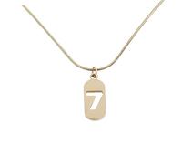 Milisten Collar Creativo de Mujer en Acero de Titanio Dorado con Diseño Elegante y Número 7, Adecuado para Eventos y Uso Práctico Diario