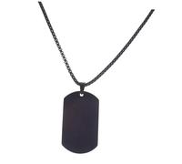 Milisten Collar De Etiqueta Negro De Acero Placa De Identificación Para Hombre Cadena De Colgante De Placa