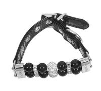 Milisten Collar de Perlas para Perro Cristales Brillantes Accesorio Moderno para Niña Ajustable para Cachorros Pequeños de Cuero