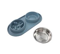 Milisten Comedero Antideslizante Doble para Perros y Gatos Tazón de Alimentación Cuenco Pequeño Inoxidable para Cachorros y Mascotas Comedero y Bebedero 2 1