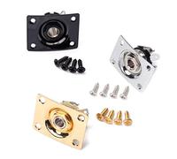 Milisten Conector de Clavija de Guitarra 1/4' Negro Placa Metálica Cromada y Tornillos para Uso en Guitarra Eléctrica Accesorio Profesional