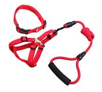Milisten Conjunto De 3 Piezas para Mascotas Y Correa con Chaleco para Perros Pequeños Y 12 Mm X 120 Cm Color Rojo Estructura Resistente Asa Cómoda De Sujetar.
