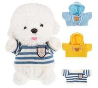Milisten Conjunto de Ropa para Peluches de 40 CM, Ropa de Muñecas de 3 Piezas con Suéter de Lana Azul a Rayas Sudadera Azul y Sudadera Amarilla, Accesorios para Ositos de Peluche