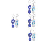 Milisten Control De Playa Llavero Encanto Llavero Llaves De Dibujos Animados Decoración Del Llavero Mini Colgantes De Zapatillas Poliéster Blue 6 Piezas X 4