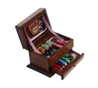 Milisten Costurero de casa de muñecas decoración de la casa de muñecas Muebles Antiguos de casa de muñecas Cajas en Miniatura Accesorios y Muebles de casa muñecas Madera