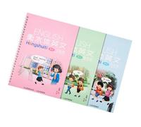 Milisten Cuaderno de Caligrafía Inglesa Papel Actividades Divertidas 3 Piezas para Adultos y Estudiantes Principiantes para Práctica Escuela
