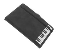 Milisten Cuaderno de Notas A6 con Temática Musical y Diseño de Teclado de Piano, Cubierta de Pu Negra, Blocs de Notas Decorativos, Papel Suave para Diario y Bocetos, Adecuado