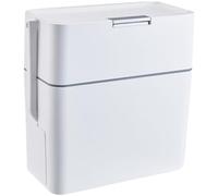 Milisten Cubo de Basura Automático de Color Claro con Tapa y Cepillo para Baño, Bote de Basura para Cocina Pequeño con Cuerda Extraíble, Adecuado para Salón, Dormitorio y Aseo Doméstico