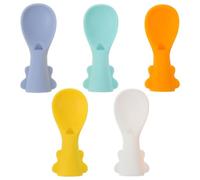 Milisten Cucharas para Bebés con Estuche de Viaje Transparente Accesorio para Bolsa de Compresión 5 Unidades Silicona Suave Almacenamiento Portátil para Alimentación Infantil