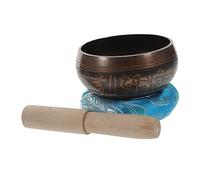 Milisten Cuenco Budista de Meditación Nepal, Cuenco de Yoga con Palo de Madera, Soporte de Yute y Almohadilla, Instrumento de Percusión Manual para Meditación y Sanación Varios estilos