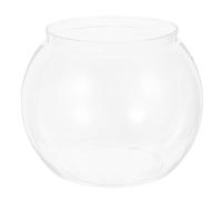 Milisten Cuenco de peces redondo transparente mini acuario para peces dorados y tortugas pequeñas decoración de mesa de oficina acuario de plástico irrompible