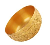 Milisten Cuenco Decorativo de Latón Pequeño, Cuenco de Oro para Decoración del Hogar y Oficina, Tazón de Riqueza y Prosperidad, Acento Feng Shui para Entrada y Sala