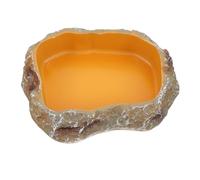 Milisten Cuenco para Agua y Alimento Reptiles Resistente Resina Diseño Antidesbordamiento Pequeño para Tortugas y Serpientes Color Aleatorio Color Aleatorio