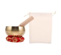 Milisten Cuencos Cantores Hecho Mano Accesorios De Yoga Cuenco De Gong De Latón Para Meditación Decoración Zen Casa Con De Madera y Bolsa