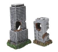 Milisten Decoración de Acuarios 2 Piezas Castillos de Resina en Ruinas para Peceras Escondite para Peces Refugio Acuático Diseño Antiguo y Resistente para Paisaje Acuático