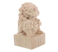Milisten Decoración del estigma del Puente estatuas de Leones Guardianes Fengo Chino Feng Shui Lion Modelo de Puente Chino en Miniatura Adornos de jardín de Madera Beige