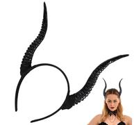 Milisten Diadema Cabello Cuernos de Oveja Negros Accesorios de Disfraz de Halloween Unisex Tocado Elástico de Talla Única para Fiestas Cosplay y Fotografía de Parodia