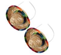 Milisten Diadema Mini Sombreros Mexicanos de Paja 16 CM 2 Piezas para Mascotas y Adultos Accesorio para Fiesta Cinco de Mayo Decoración Temática y Disfraz Carnaval