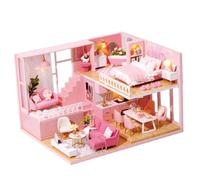 Milisten DIY Mini Casa de Madera Pequeña Modelo de Cabaña Manual Creativa para Amigos y Familias Juguete Ensamblable de Miniatura para Decoración y Imaginativo