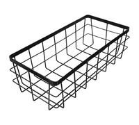 Milisten Estante de Pared Metálico Negro Grande Rectangular para Baño, Cesta de Almacenamiento de Hierro sin Tablero, Organizador para Ducha y Cocina, Estante Multiusos para Condimentos