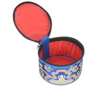 Milisten Estuche Portátil Para Cuenco Tibetano De 12 Cm, Bolsa De Almacenamiento De Tela De Algodón Azul Cierre De Cremallera Para Meditación y Cantos Budistas