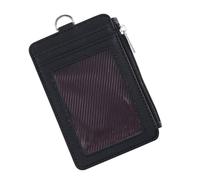 Milisten Funda para Tarjetas de Crédito y Carnés de Identificación en Cuero PU Negro, Tarjetero Resistente Gran Capacidad para Trabajo y Escuela