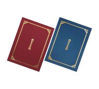 Milisten Fundas para Diplomas Tamaño A4, Pack 2 Piezas Estampado Dorado, Colores Burdeos y Azul Oscuro, Portacertificados Doble Cara para Premios, Documentos y Certificados Escolares