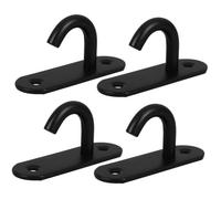 Milisten Ganchos de Pared para Cubo de Alimentación de Caballos Acero Inoxidable, Gancho Abierto Mediano Negro, Uso en Establo y Granero, Accesorio para Contenedores de Agua y Forraje,