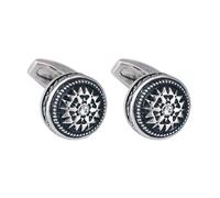 Milisten Gemelos de Camisa Redondos de Metal Plateado Gemas de Imitación, 2 Piezas, Clavos para Puños de Mangas, Accesorios Decorativos para Ropa Formal y Uniforme Profesional