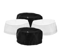 Milisten Gorro de Chef Parte Superior de Malla Ventilada, 4 Piezas en Blanco y Negro, Poliéster Fácil de Cuidar para Cocina Profesional y Preparación de Sushi
