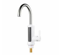 Milisten Grifo de Agua Caliente Blanco Grifo de Lavabo de Calentamiento Instantáneo, Acero Inoxidable y Abs, Eu Plug, 220v Ac220-240v, 50hz para Escuelas y Tiendas