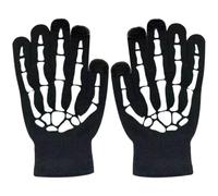 Milisten Guantes de Esqueleto de Halloween para Ciclismo Nocturno, 1 Par | Fibra Acrílica Cómoda, Protección de Manos, Uso en Mascarada, Manillar Bicicleta y Moto