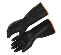 Milisten Guantes Resistentes a Ácidos Negros de Goma Largos Gran Resistencia y Dureza e para Trabajo de Seguridad Industrial para Agricultura