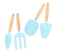 Milisten Herramientas de Jardinería para Pala y Rastrillo con Mango de Madera Juguete para Plantar y al Aire Color Azul