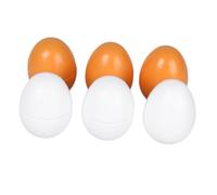 Milisten Huevos Falsos De Madera 6 Piezas para Niños, Tamaño Estándar, Juguetes De Simulación Dividibles y Enteros, Juego De Cocina Infantil para Diversión Educativa, Juguetes De Pascua