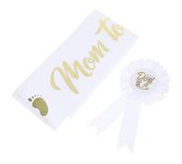 Milisten Insignias y Banda para Baby Shower Papá y Mamá, Set Decorativo para Fiesta Prenatal, Accesorios Ligeros y Cómodos para Celebración de Recién Nacido, 2 Piezas
