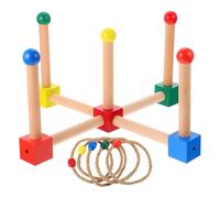 Milisten Juego Aros de Madera, Juguete Interactivo para Exterior, Entrenamiento de Coordinación Ojo-Mano, Juego de Tejos de Jardín, Diversión al Aire Libre Color Aleatorio