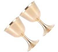 Milisten Juego de 2 Copas de Vino de Cobre Grande 8 Cm, Vaso Multifunción para Ofrendas y Sacrificios, Recipiente Sagrado para Agua, Taza de Cobre Decorativa para Uso Doméstico y Ceremonia