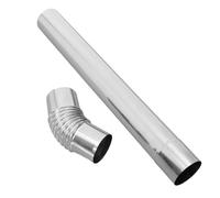 Milisten Juego de 2 Tubos para Estufa de Acero Inoxidable 60 Mm, Codo de 45° para Chimenea y Conducto de Ventilación, Accesorios para Estufas de Camping y Cocina Doméstica