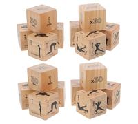 Milisten Juego de 4 Dados de Madera para Ejercicio Fitness Divertido y Ligero para Yoga y Actividad Física Casa y Fiesta