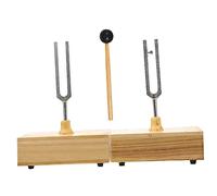 Milisten Juego de Horquillas Giratorias para Pruebas Físicas con Diapasón de Metal 440hz y Base de Madera para Pruebas Acústicas Educativas